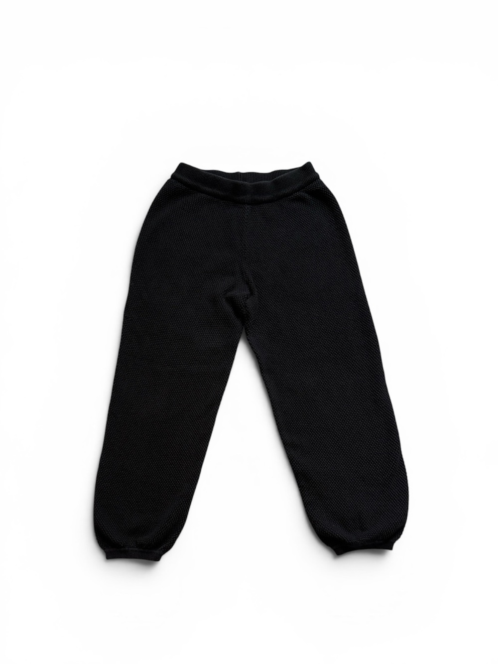 Black Textured Cotton Balloon Sweatpants